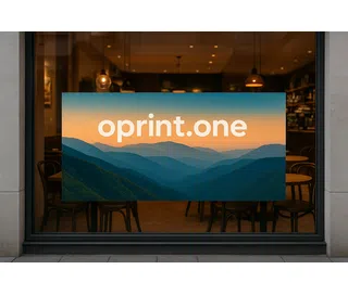 Advertising sticker – placed on a shop window or storefront, ideal for attracting the attention of passersby and promoting a brand or offer.