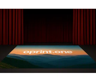 Advertising floor (in a theater) – graphic applied to the floor surface, perfect for display in event spaces, theaters, or trade halls.